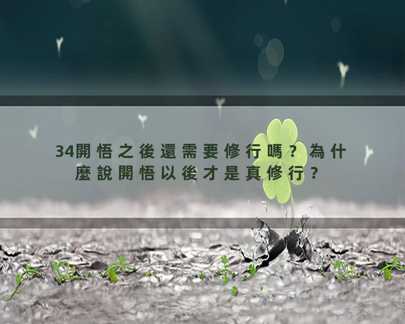 34開悟之後還需要修行嗎？為什麼說開悟以後才是真修行？