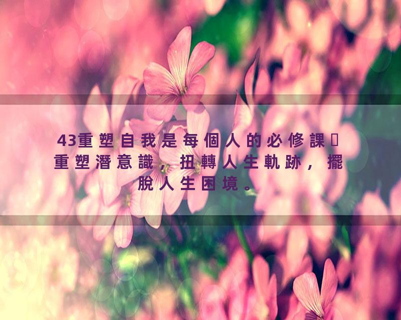 43重塑自我是每個人的必修課重塑潛意識，扭轉人生軌跡，擺脫人生困境。