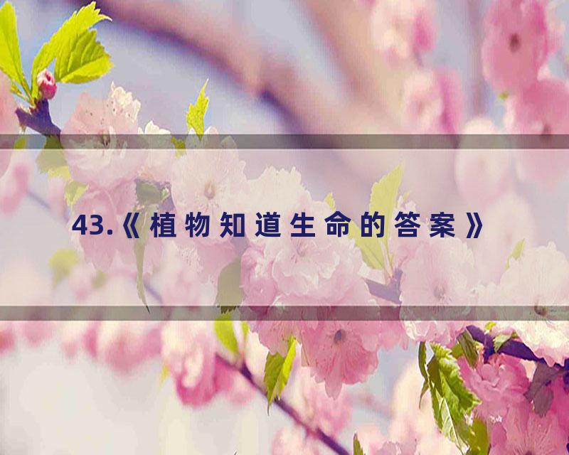 43.《植物知道生命的答案》