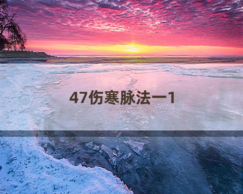 47伤寒脉法一1