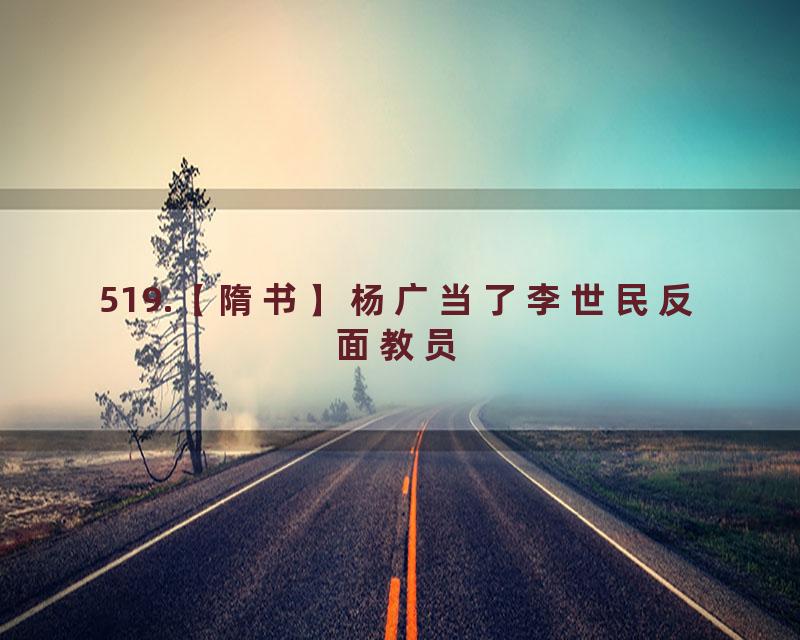519.【隋书】杨广当了李世民反面教员
