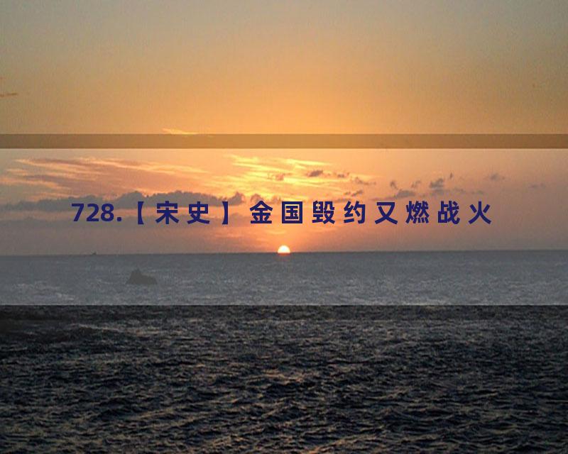 728.【宋史】金国毁约又燃战火
