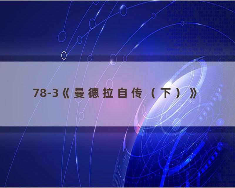 78-3《曼德拉自传（下）》