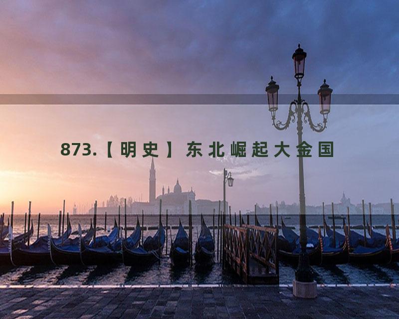 873.【明史】东北崛起大金国