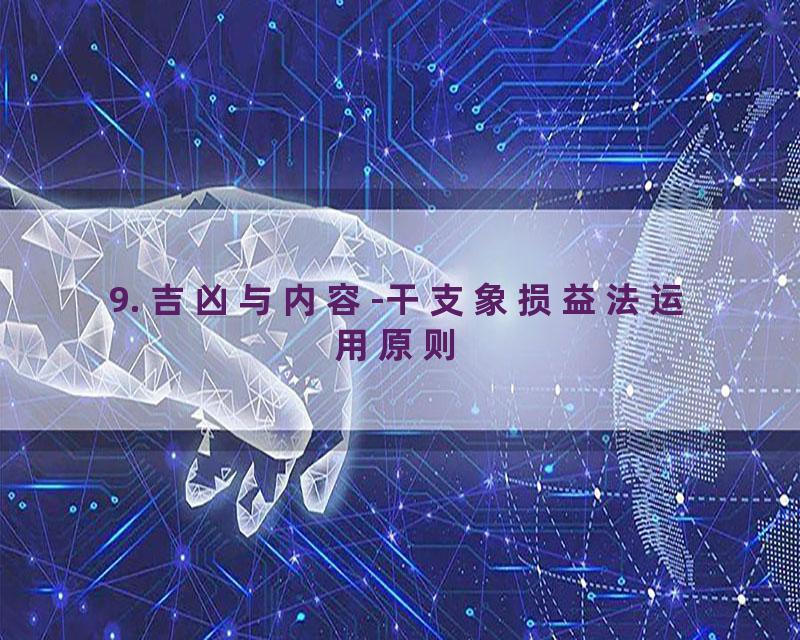 9. 吉凶与内容-干支象损益法运用原则