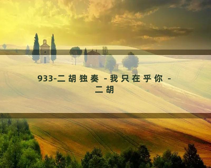 933-二胡独奏 - 我只在乎你 - 二胡