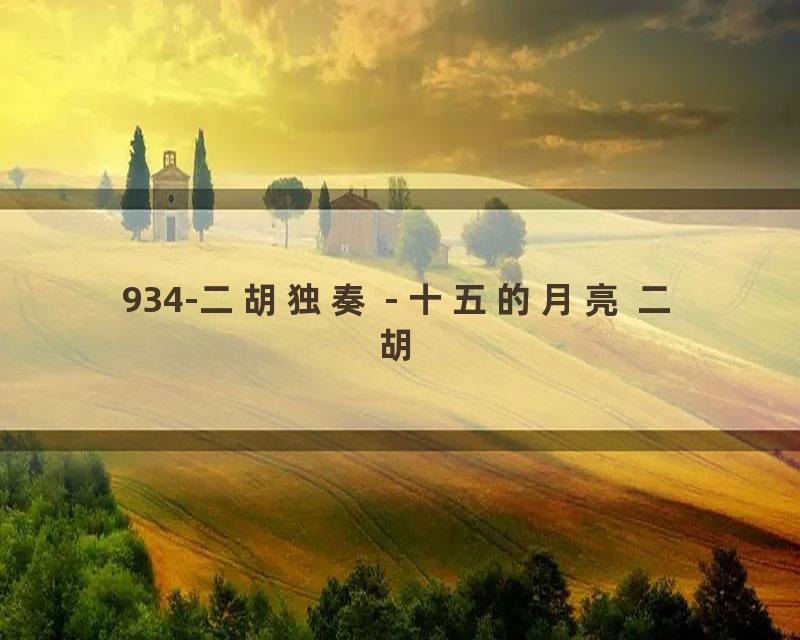 934-二胡独奏 - 十五的月亮 二胡