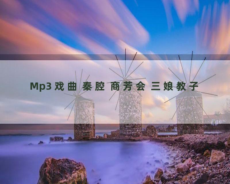 Mp3 戏曲 秦腔 商芳会 三娘教子