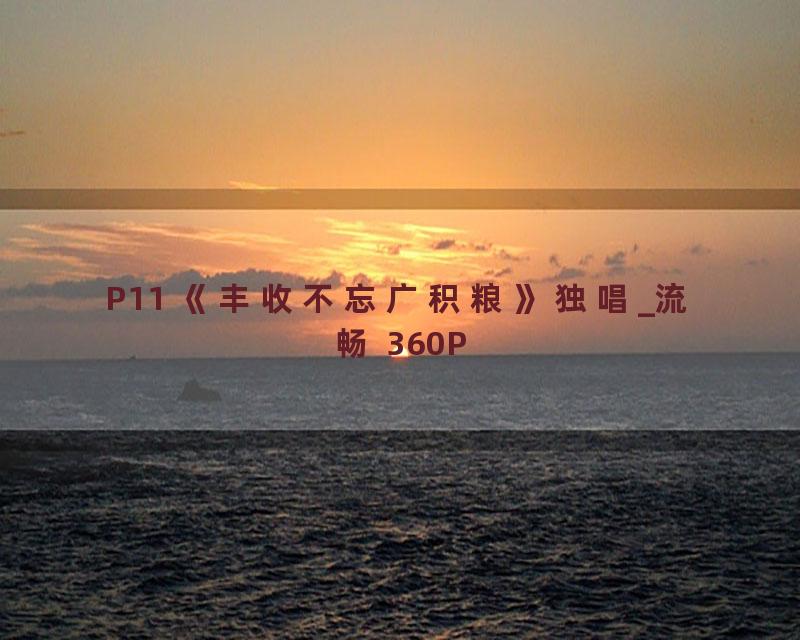 P11 《丰收不忘广积粮》独唱_流畅 360P