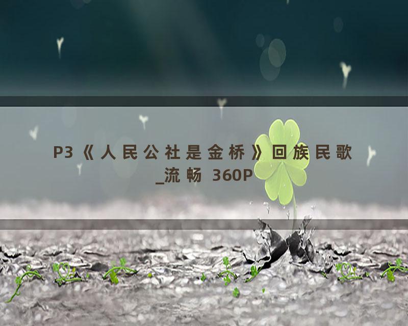 P3 《人民公社是金桥》回族民歌_流畅 360P